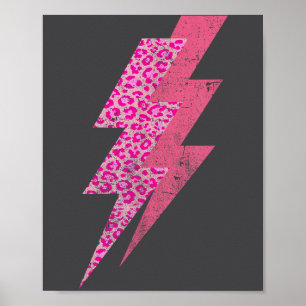 Lightning Leopard,vintage Retro Funny Gym Workout  Poster