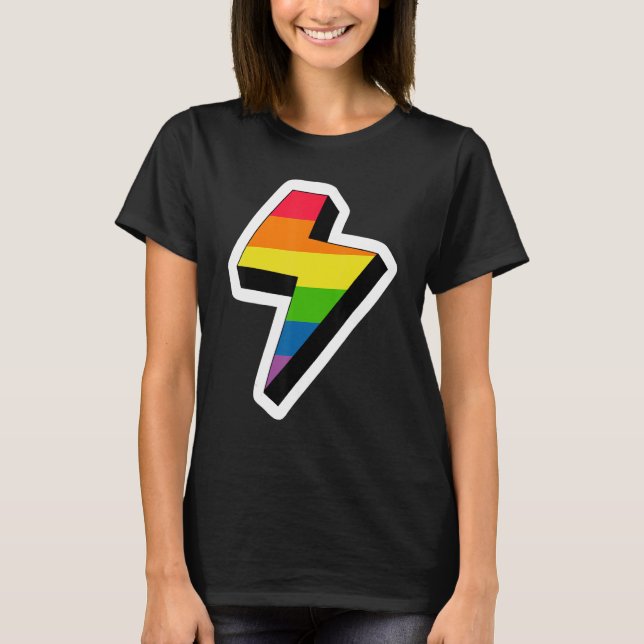 Lightning Lgbtq Gay Rights Proud Pride Rainbow T-Shirt (Front)