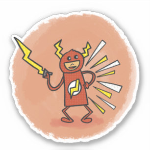 Lightning Man Comic Book Style Sticker
