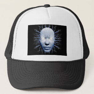 Lightning mask trucker hat