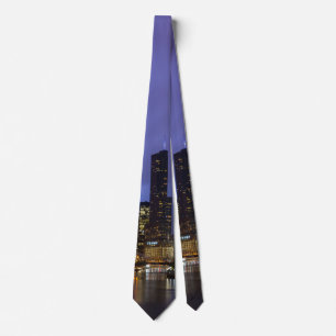 Lightning Over Chicago River Neck Tie