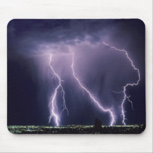 Lightning over Salt Lake Valley, Utah. Mouse Pad