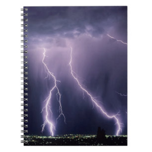 Lightning over Salt Lake Valley, Utah. Notebook