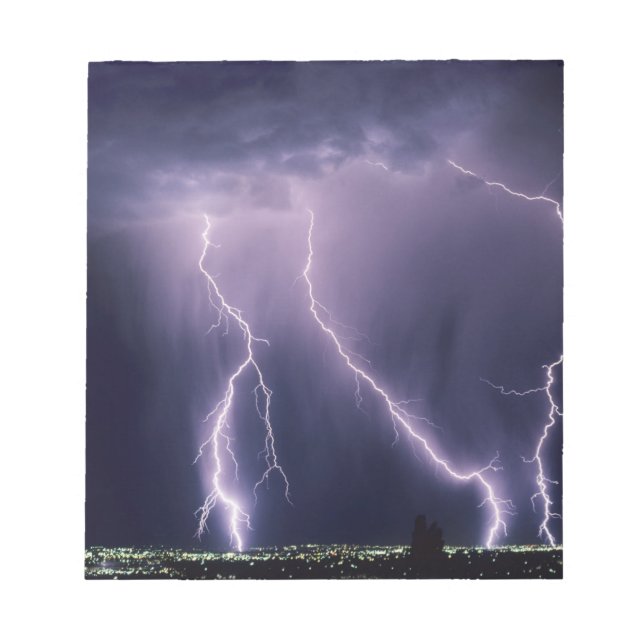 Lightning over Salt Lake Valley, Utah. Notepad (Front)