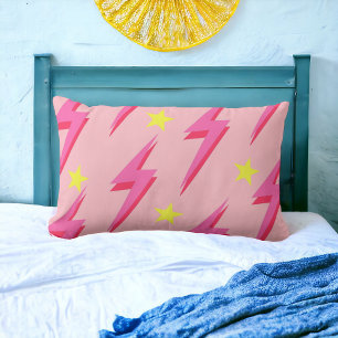 Lightning Pink Background Y2K Pattern Lumbar Cushion