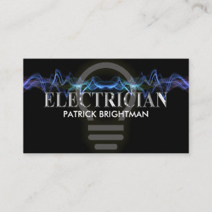 Lightning Powering Luminous Electric Bulb Business Card