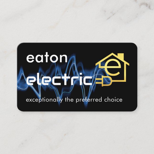 Lightning Powers Gold Letter-e Circuit Home Business Card (Front)