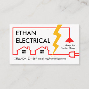 Lightning Powers Home Electrical Circuit Business Card