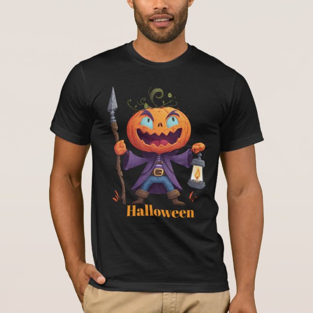 Lightning Pumpkin Witch Shirt (Front)