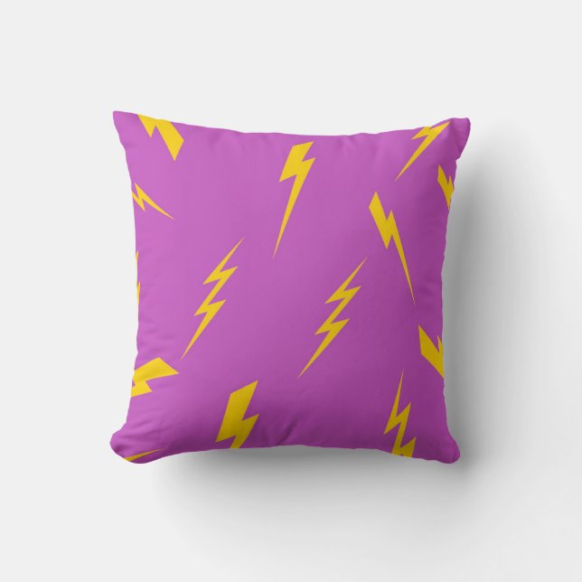 Lightning Purple Background Y2K Pattern Cushion (Front)