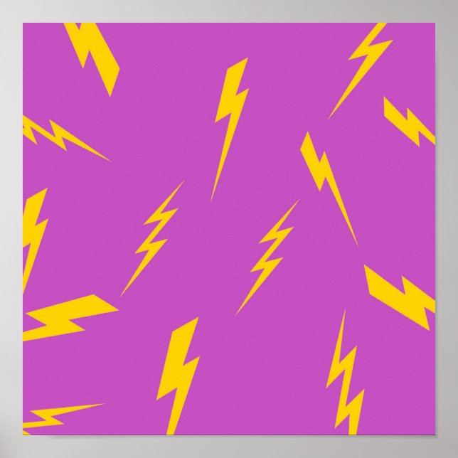 Lightning Purple Background Y2K Pattern Poster (Front)