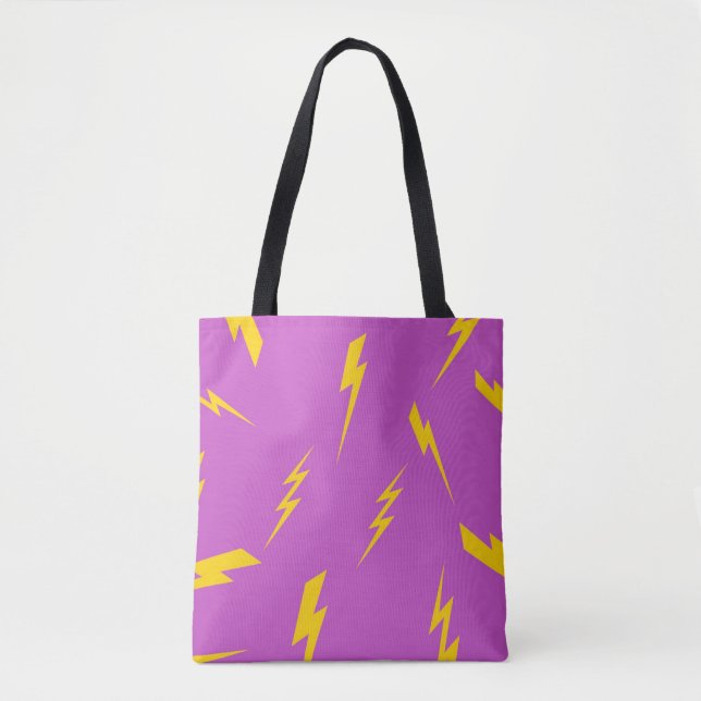Lightning Purple Background Y2K Pattern Tote Bag (Front)