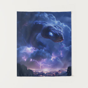 Lightning Snake Over the City Tapestry