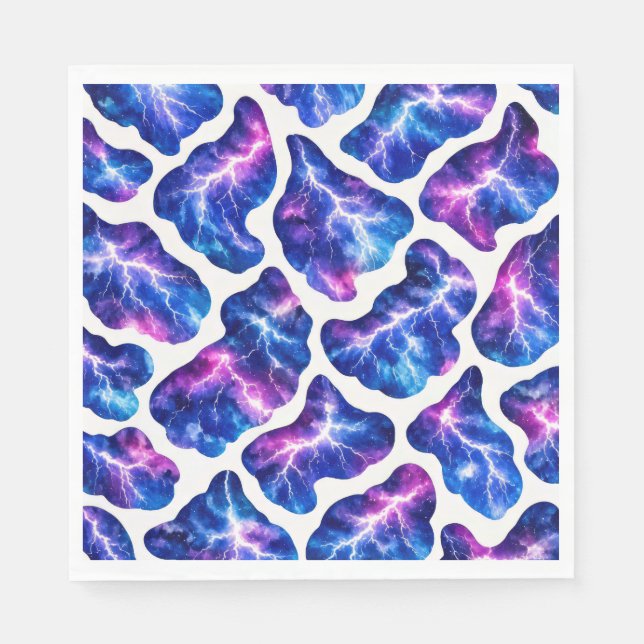 Lightning Storm Galaxy Pattern Napkin (Front)
