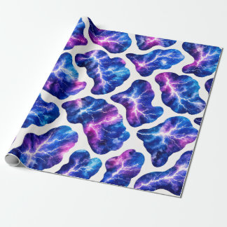 Lightning Storm Galaxy Pattern Wrapping Paper