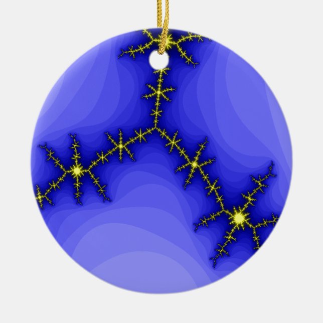 Lightning Strike Custom Birthday Ceramic Tree Decoration (Front)