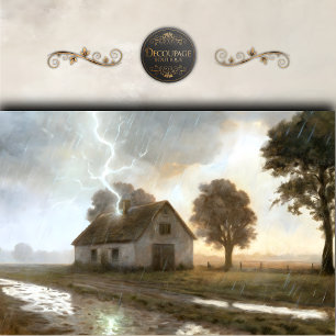 Lightning Strike Farmhouse Decoupage Tissue Paper