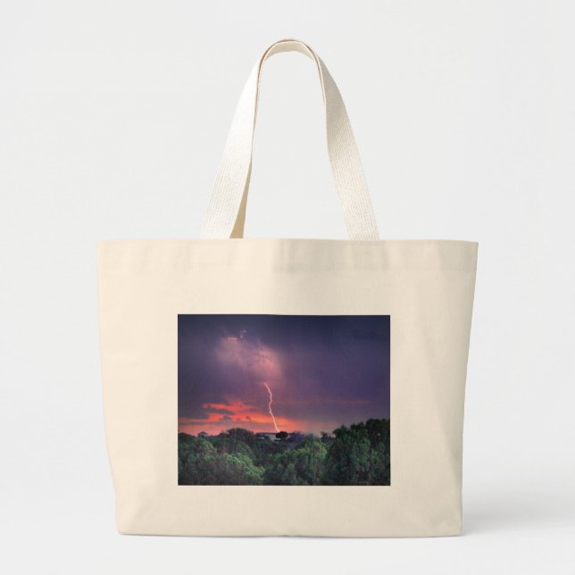 Lightning Strike Large Tote Bag (Front)