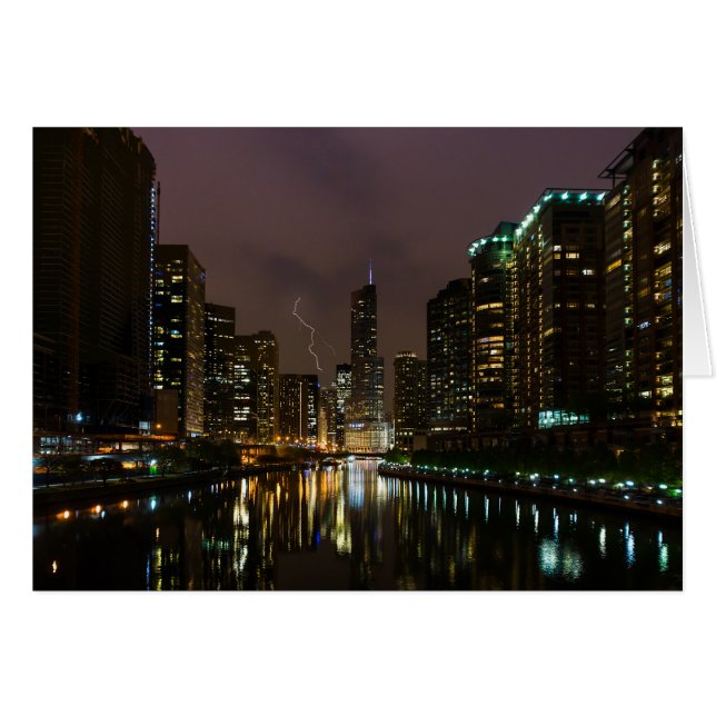 Lightning Strike Over Chicago River (Front Horizontal)
