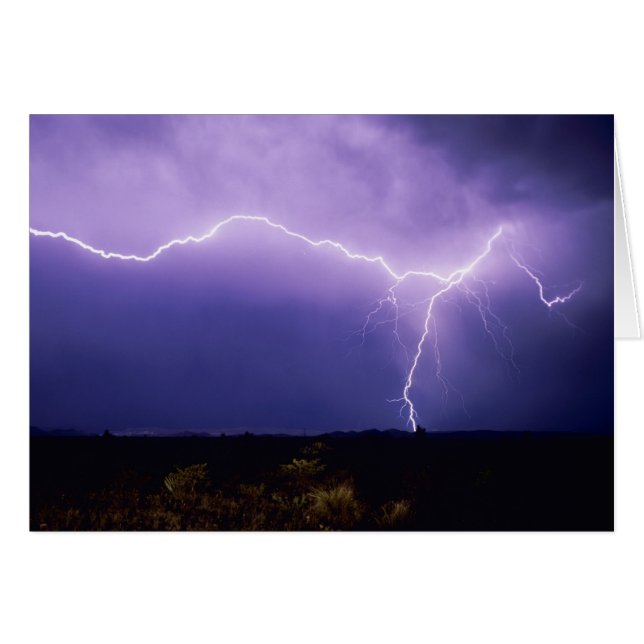 Lightning strike over desert, Big Bend (Front Horizontal)