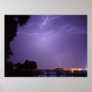 Lightning Strike River Palm Daytona Beach Poster