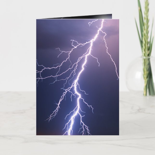 Lightning Strike Storm Thinking Of You Card (Front)