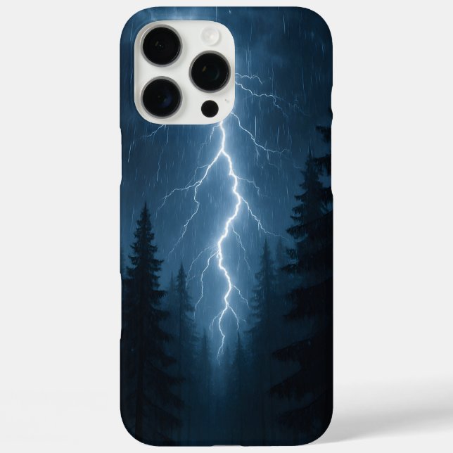 Lightning strikes a forest at night Case-Mate iPhone case (Back)