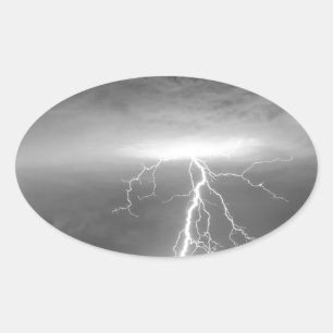 Lightning Strikes Following the Rain BWSC Oval Sticker
