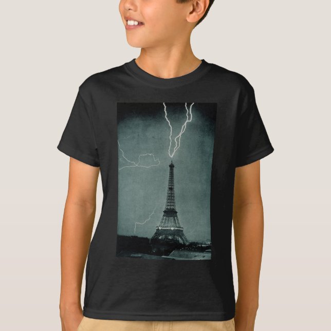 Lightning Strikes the Eiffel Tower, 1902 T-Shirt (Front)
