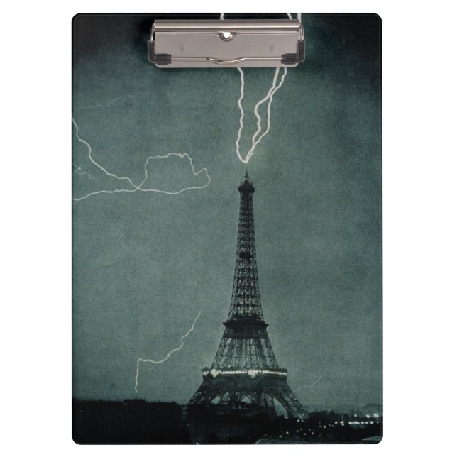 Lightning Strikes the Eiffel Tower Clipboard (Front)