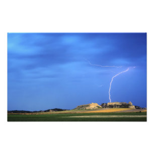 Lightning strikes the Wildcat Hills near Photo Print