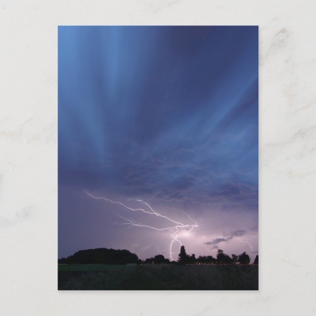 Lightning Striking During Thunderstorm Postcard (Front)