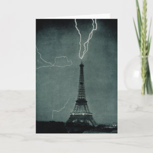 Lightning Striking the Eiffel Tower Card