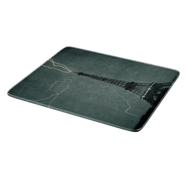 Lightning Striking the Eiffel Tower Cutting Board (Corner)