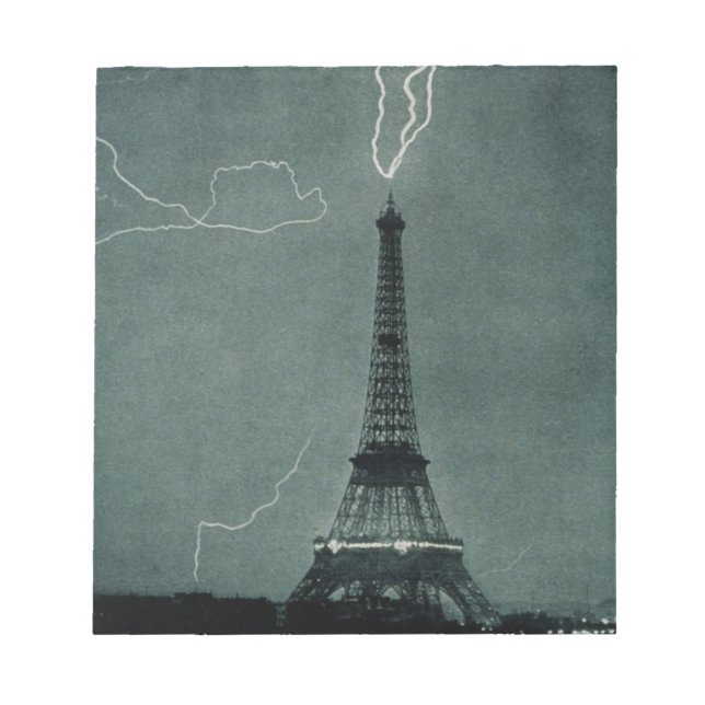 Lightning Striking the Eiffel Tower Notepad (Front)