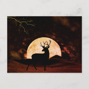 Lightning, Thunder and Buck Full Moon Postcard