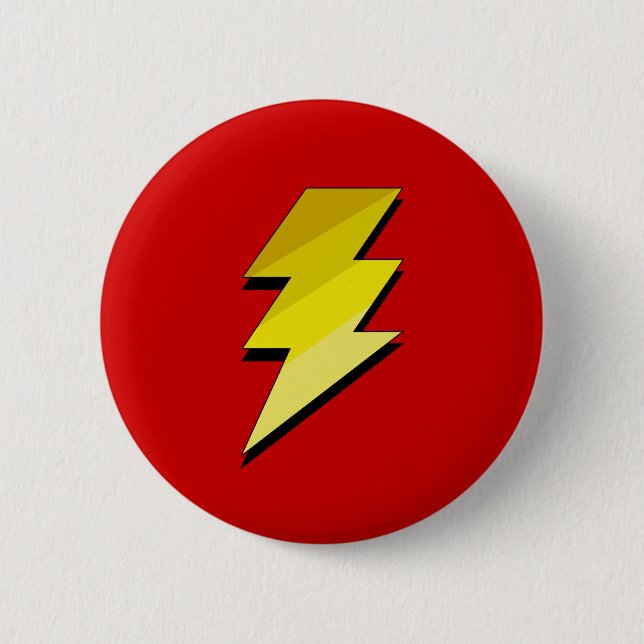 Lightning Thunder Bolt 6 Cm Round Badge (Front)
