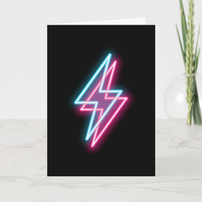 Lightning Thunder Neon Electricity Card (Front)