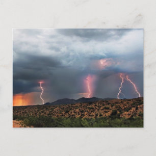 Lightning triple strike. postcard
