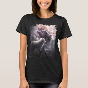 Lightning Wolf Howling At The Moon T-Shirt
