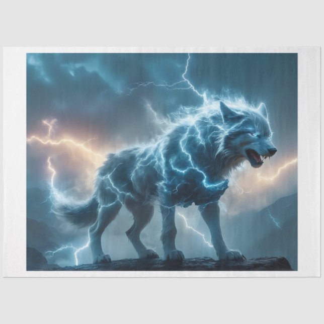 Lightning Wolf Tissue Paper (Front)