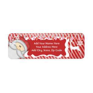 Lights and Santa Holiday Address Labels