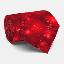 Lights and Snowflakes, Red - Christmas Ties,
