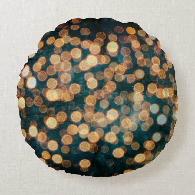 lights backgroundabstract, background, black, blur round cushion (Front)