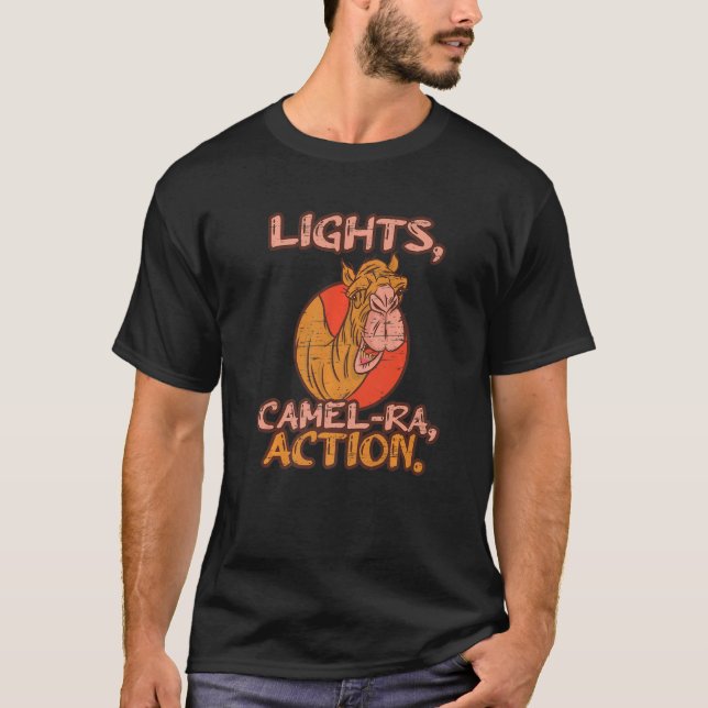 Lights Camel Ra Action Camel Humps Desert Animal F T-Shirt (Front)
