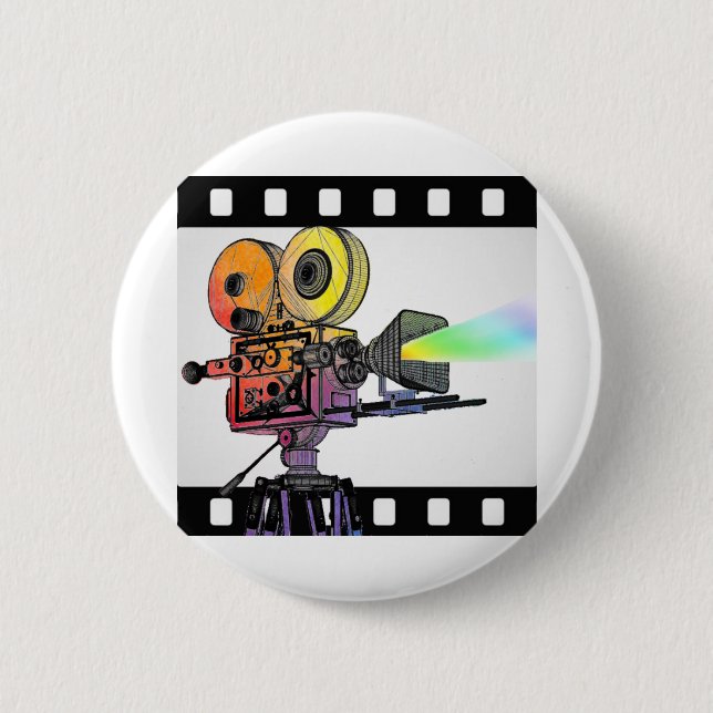 Lights Camera Action! 6 Cm Round Badge (Front)