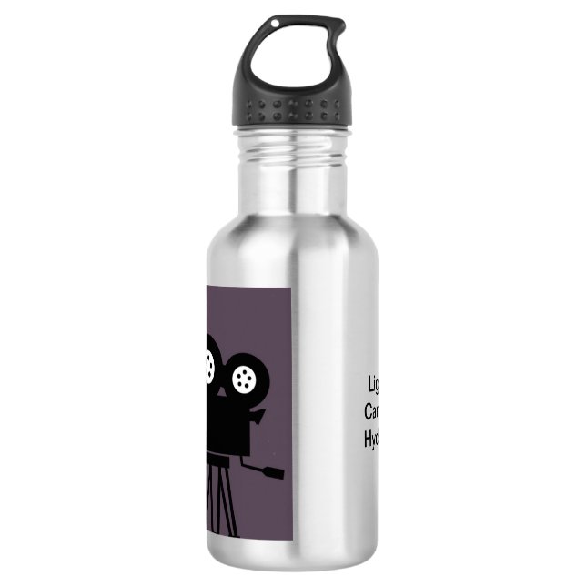 Lights, Camera, Hydrate Water Bottle (Front)