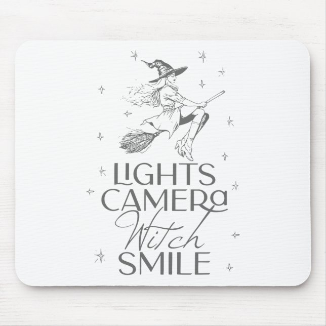 Lights Camera Witch Smile Halloween  Mouse Pad (Front)