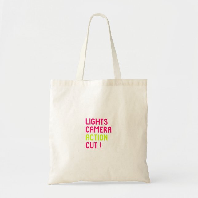 Lights Cut Camera Action Director Film School Tote Bag (Front)