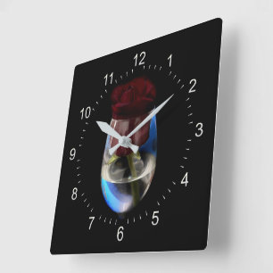 Lights in darkness square wall clock